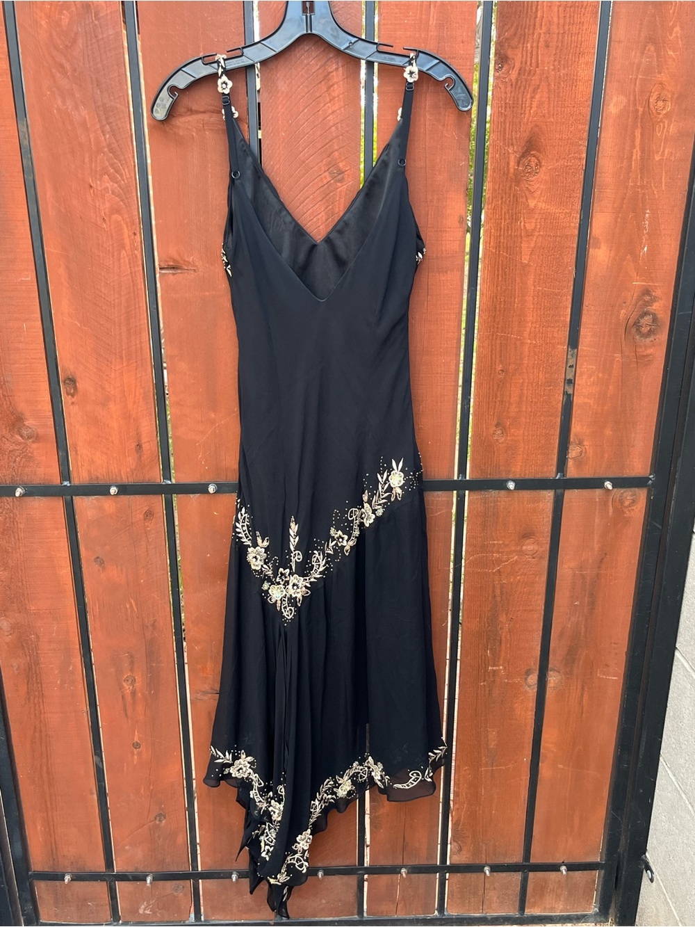 Vintage cache black fairy floral dress size 12 - Picture 2 of 6